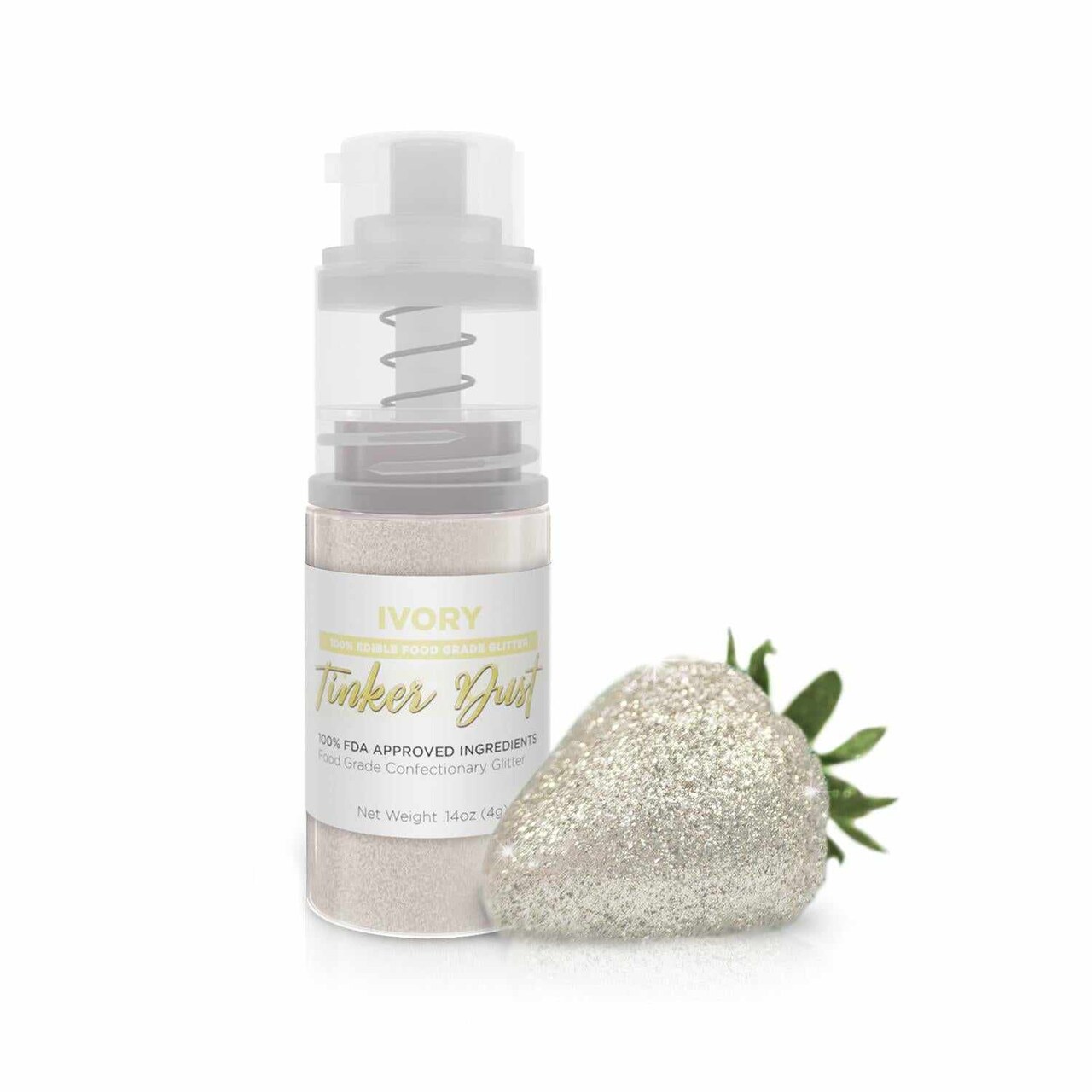 Bakell - Ivory Tinker Dust Edible Glitter (4g, 1x Spray Pump) for Food, Desserts, and Beverages!